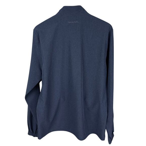 Travis Mathew Men's Blue Heathered Full Zip Performance Jacket M Athleisure Golf - Picture 2 of 12